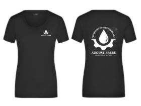 Damen T-Shirt schwarz „FÜR UNS IST WASSER THEMA NR. 1” (AF)
