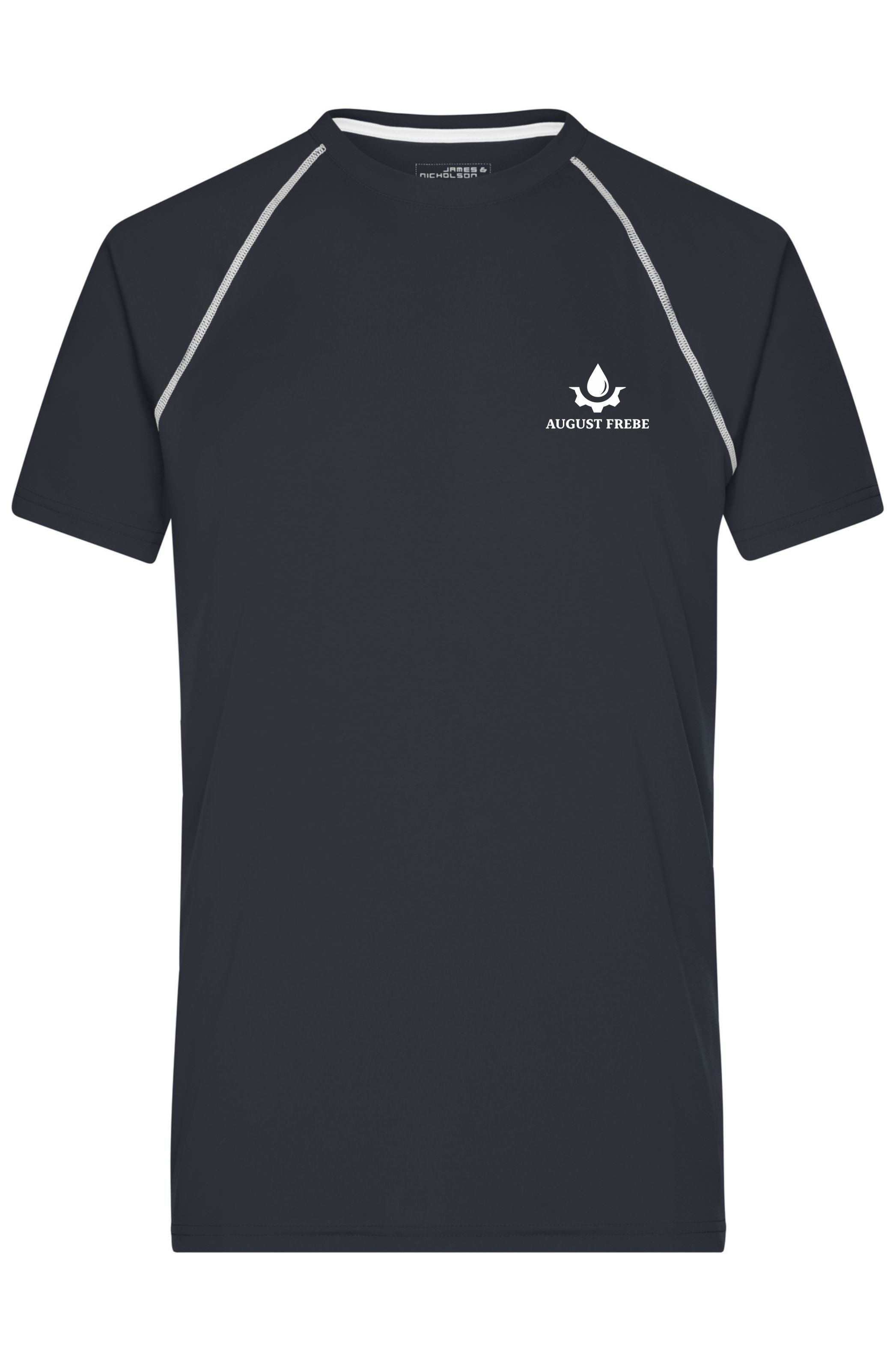 Funktionsshirt / Laufshirt / Sportshirt Herren schwarz mit weiß (AF)